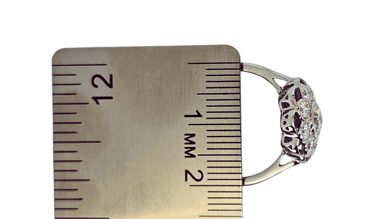 Platinum (950) - Natural 1.08 Ct diamond and 0.55 Ct Blue Sapphire ring, Size 7