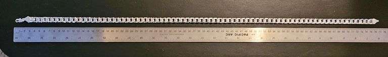 Huge 131.7 Gram .925 Sterling Silver Tri-Layered Cuban Link Chain Necklace