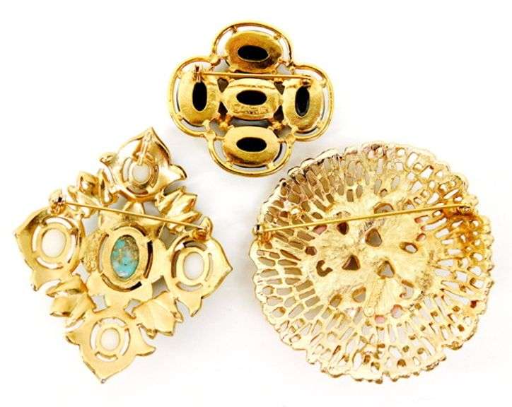 3 Big Sarah Coventry Vintage Pins