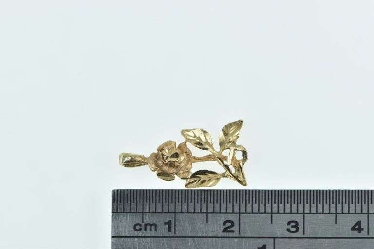 14K Yellow Gold Rose Flower Vintage Classic Romantic Charm/Pendant