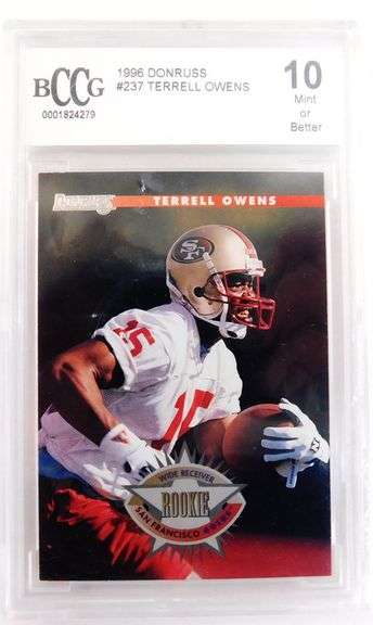 Terrell Owens Donruss Rookie Football Card, 10 Mint