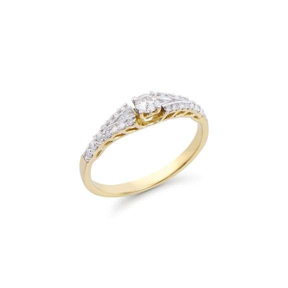14KT Yellow Gold 0.40ctw Diamond Ring