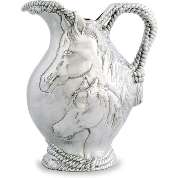Aluminum Horse & Rope Equestrian Pitcher