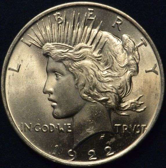 1922 Peace Silver Dollar BU