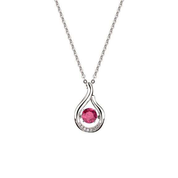 Dancing gem sterling silver pendant