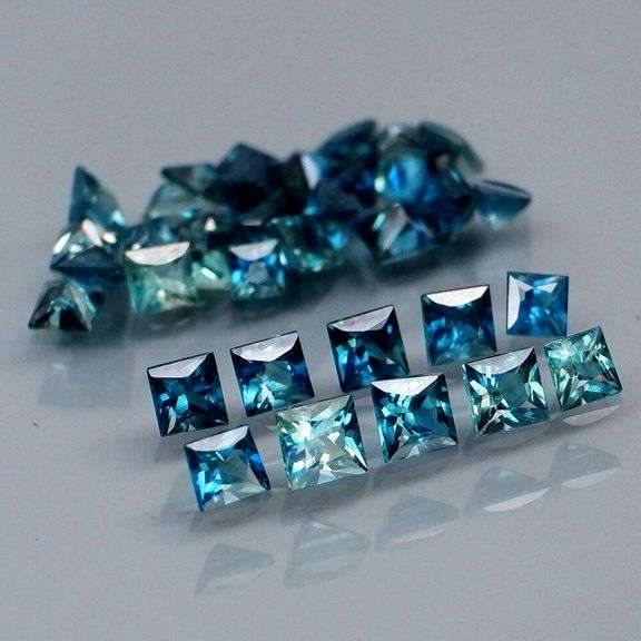 Heated only! 3.15ct princess cut Australian Sapphire set