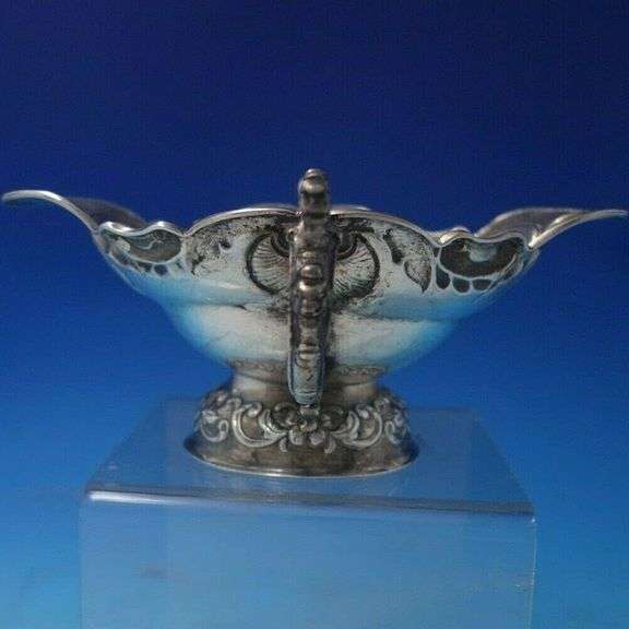 Antique Danish Sterling Silver Gravy Boat with Dragon Handles