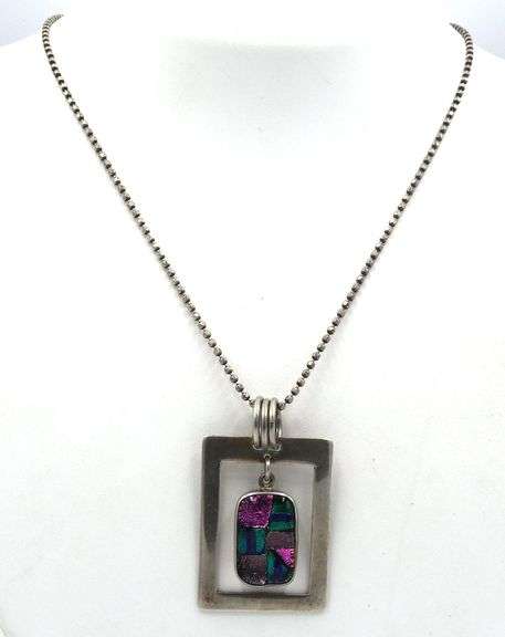 Vintage 925 sterling silver pendant on Italian chain necklace