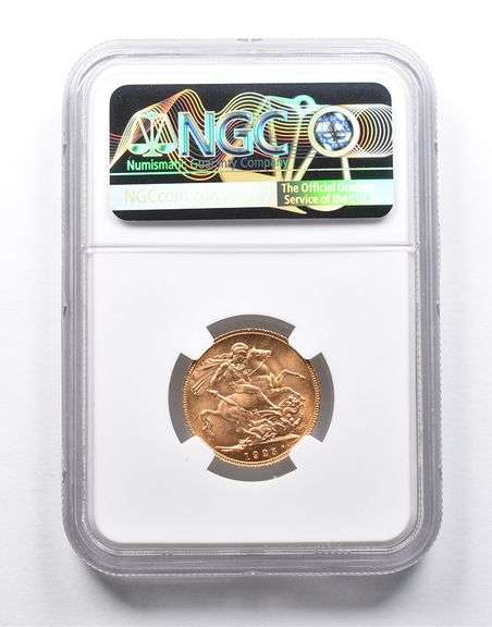 MS66 1925 Great Britain 1 Sovereign Gold Coin NGC