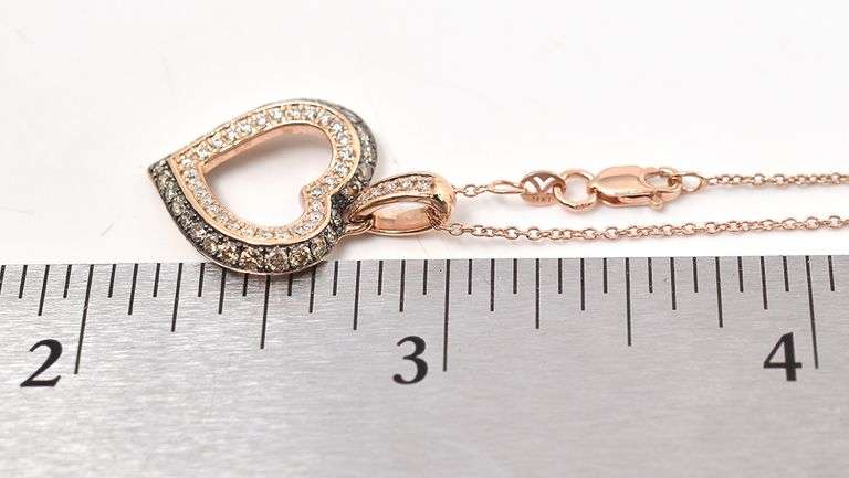 Heart-Warming 14K Rose Gold Diamond Heart Pendant Necklace