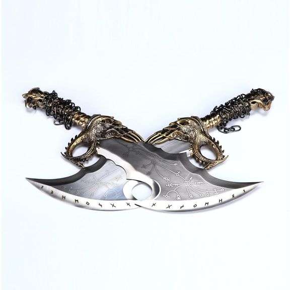 God of War Authentic Kratos Double Blades with Plaque