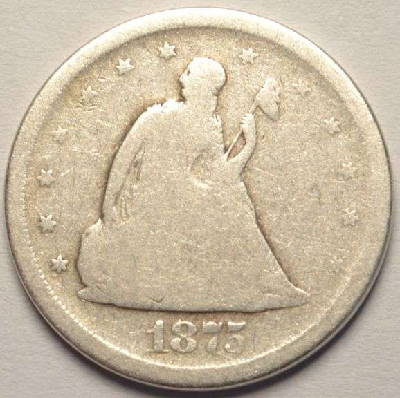 1875-S Twenty Cent Piece, Circulated.