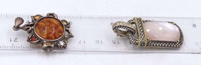 Group lot of 4 Vintage 925 sterling silver pendants