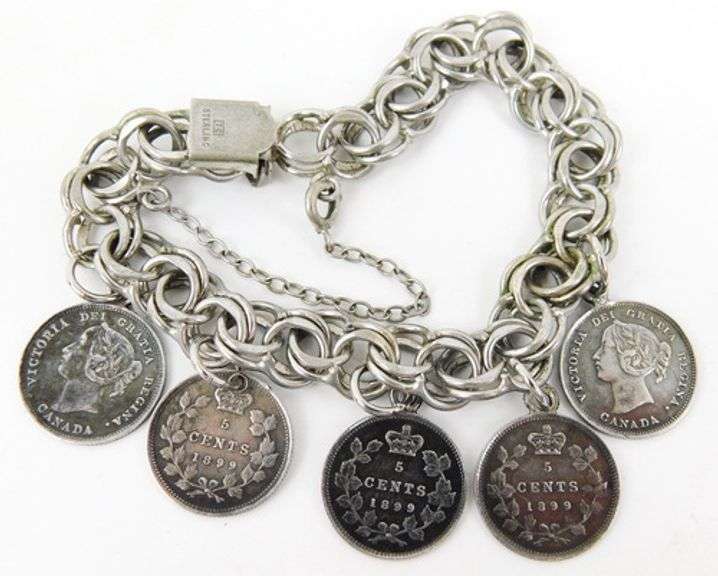 Antique Sterling English Love Tokens Charm Bracelet