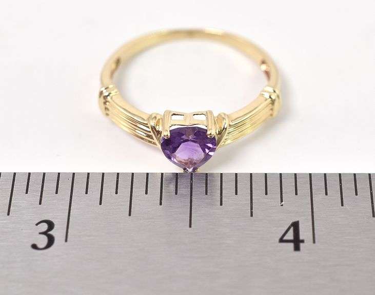 Loving 10K Yellow Gold Amethyst Gemstone