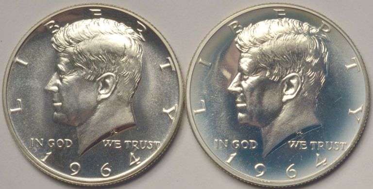 Lot of 2 1964 Proof Kennedy Half Dollars