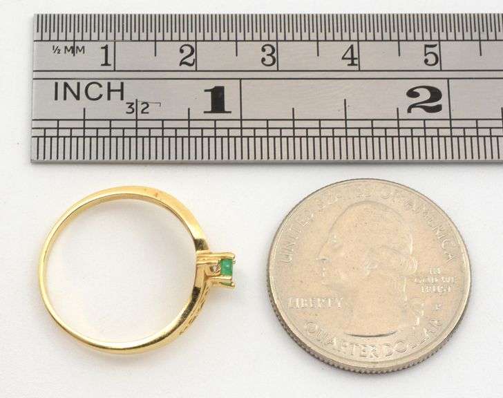 Sweet 14K YG Filigree Emerald Ring