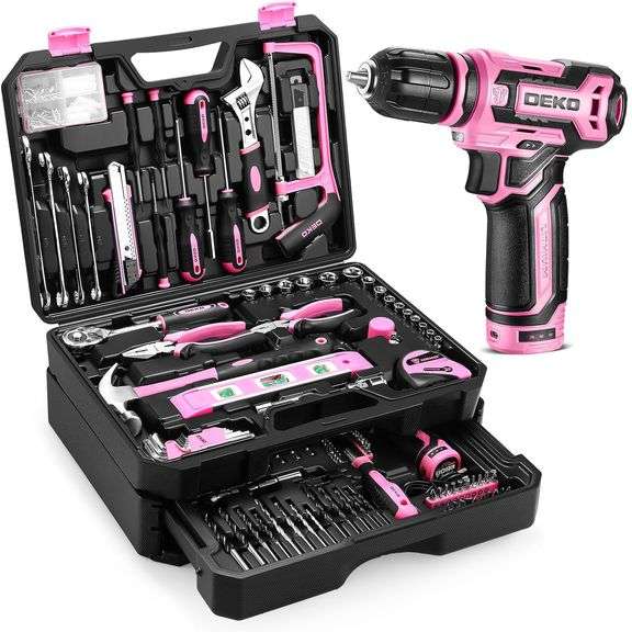 Home Mechanic Toolbox & 12V Cordless Drill Combo Set