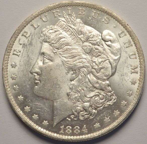 1884-O Morgan Silver Dollar, Circulated With Luster.
