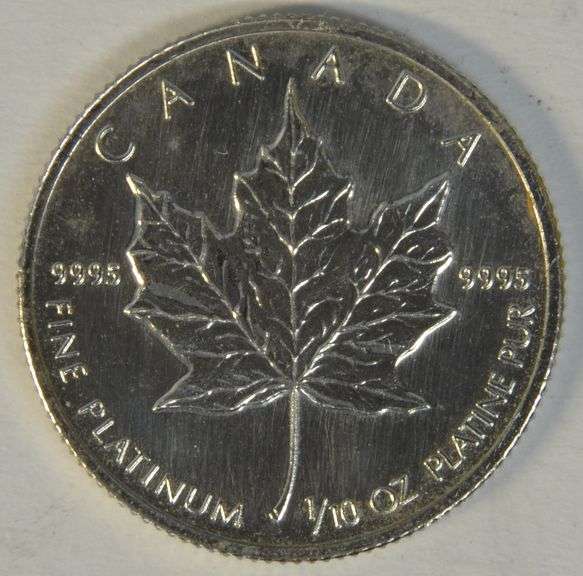 Gem BU 1998 Canada pure .9995 Platinum $5 Maple Leaf coin