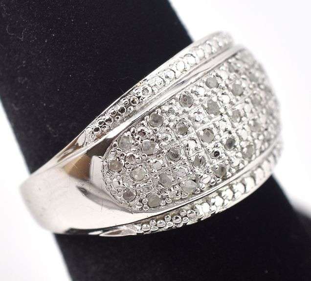 Diamond Cluster Ring in Sterling Silver