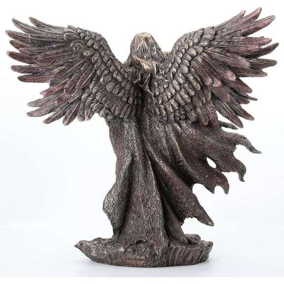 Six-Winged Guardian Angel Statue with Sword and Serpent