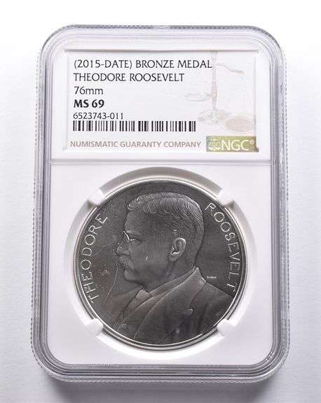 Grade Co. Err MS69 (2015-Date) Theodore Roosevelt 1oz Silver Medal NGC