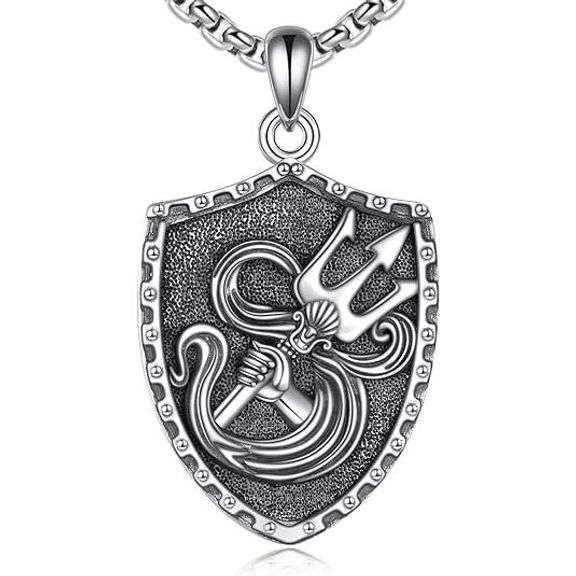 Sterling Silver Poseidon Trident Necklace