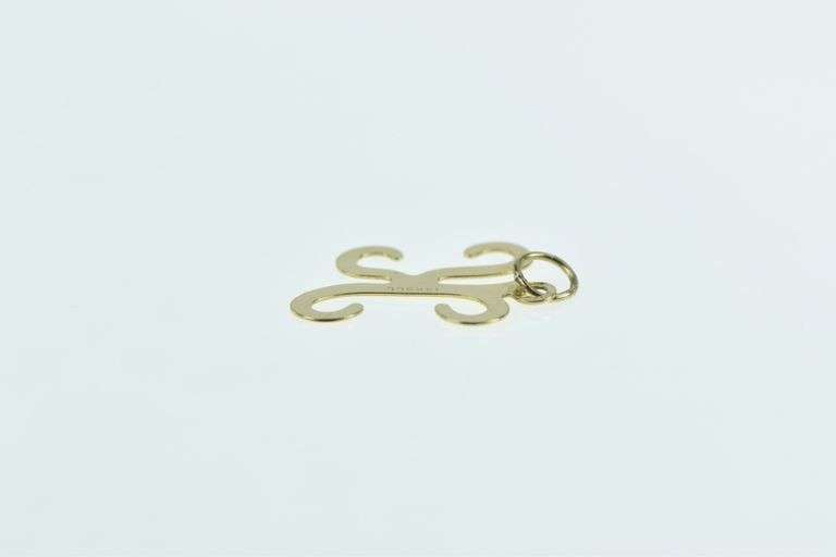 14K Yellow Gold K Cursive Letter Initial Monogram Name Charm/Pendant
