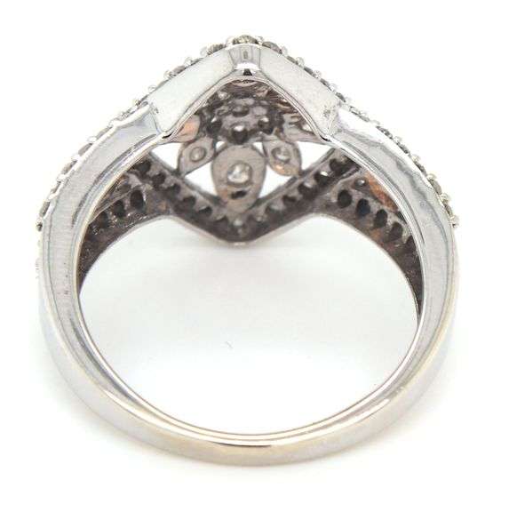 10kt White gold Rose and white gold diamond cluster ring