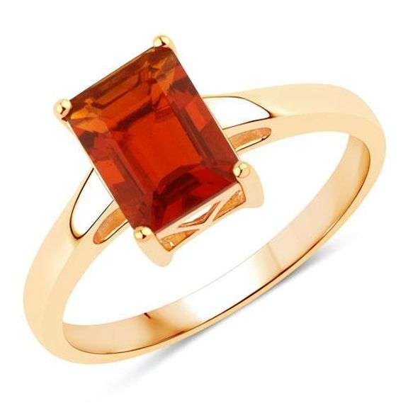14K Yellow Gold Ring with Genuine Fire Opal