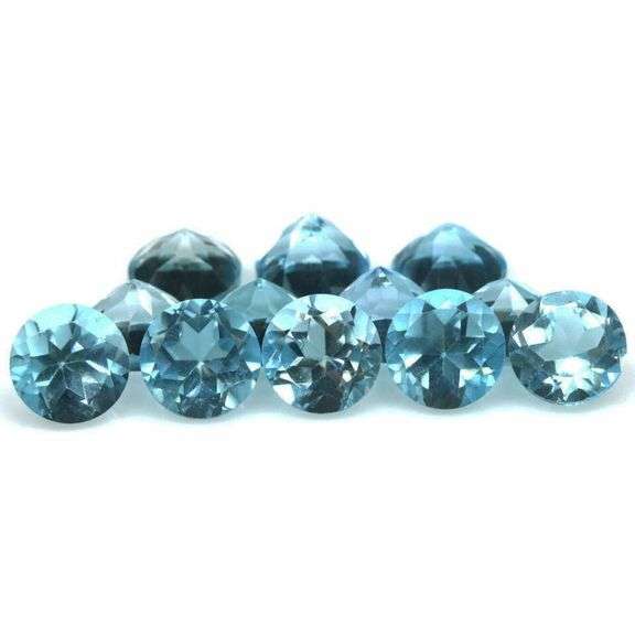 Amazing! 12 piece 13.87ct full fire sky blue Topaz set