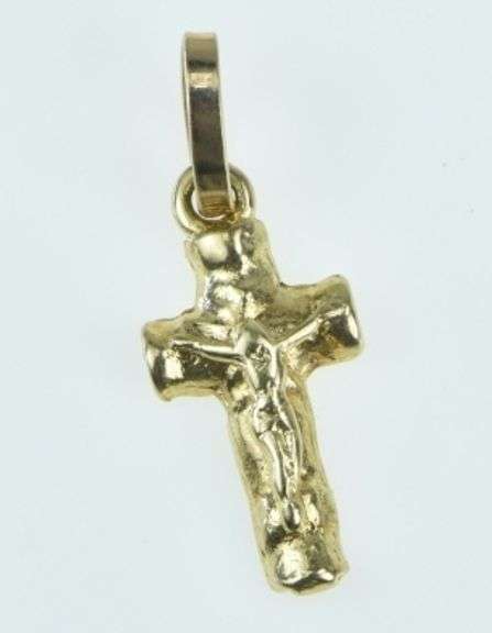 14K Yellow Gold Crucifix Cross Christian Faith Symbol Charm/Pendant