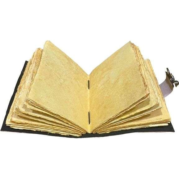 The Dark Spellbook Handcrafted Leather Grimoire Journal with Lock