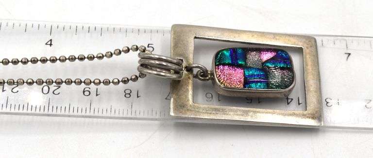 Vintage 925 sterling silver pendant on Italian chain necklace