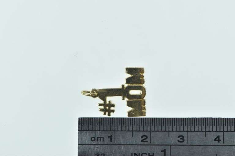 14K Yellow Gold #1 Number One Mom Mother's Day Charm/Pendant