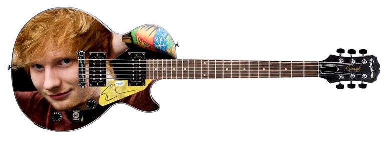 Ed Sheeran Signed Custom 1/1 Epiphone Graphics Guitar ACOA