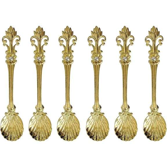 Vintage Gold Mini Spoons Set 6 Pack