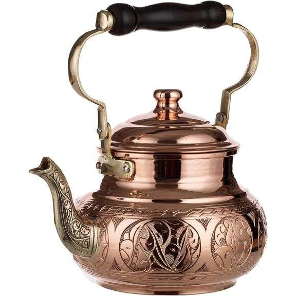 Handmade 1mm Solid Copper Engraved Teapot Kettle