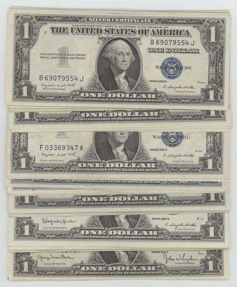36 Much Nicer mixed 1935 and 1957 Series $1 Silver Certificate notes