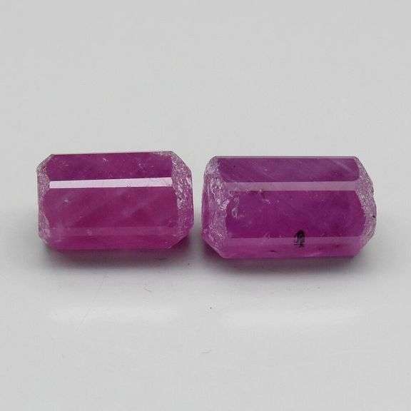 Crystal faceted 5.15ct unheated Guinea Ruby pair