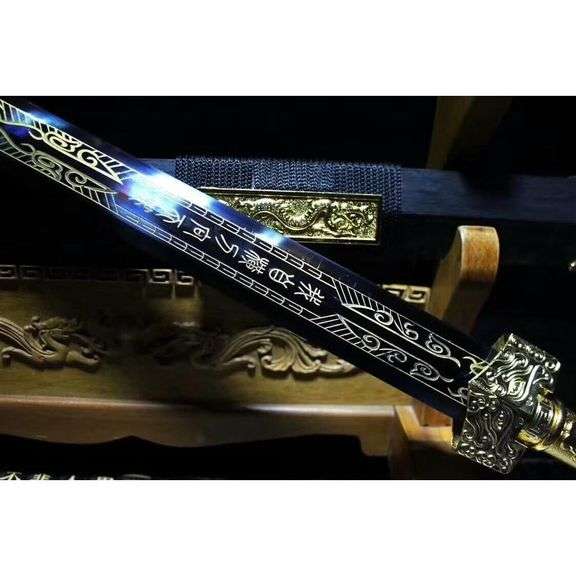 Authentic Hand-Forged Chinese Han Jian Blue Dragon Sword