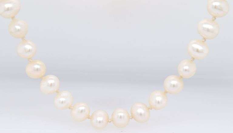 Fresh water white pearl necklace