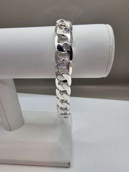 Huge 35.7 Gram .925 Sterling Silver Tri-Layered Cuban Link Bracelet