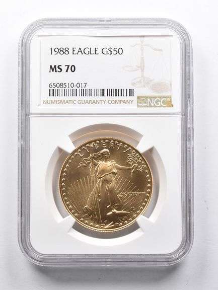 MS70 1988 $50 American Gold Eagle 1 Oz Gold NGC