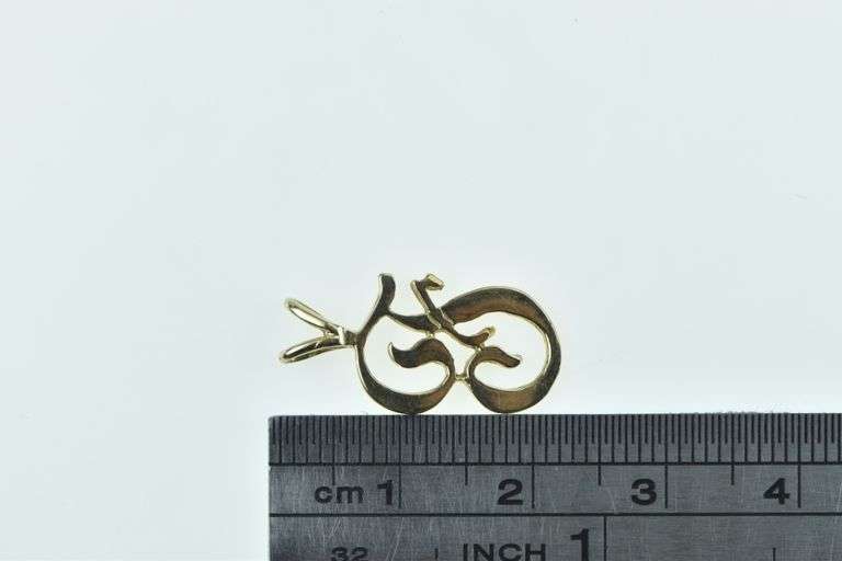 14K Yellow Gold F Monogram Cursive Letter Initial Name Charm/Pendant