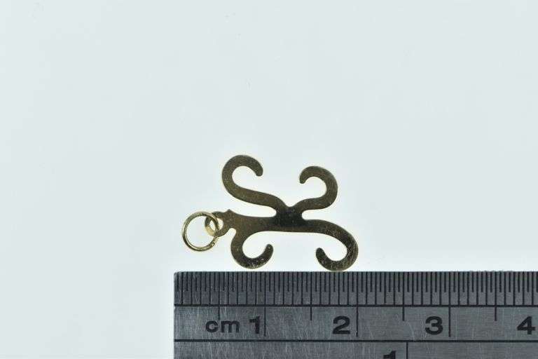 14K Yellow Gold K Cursive Letter Initial Monogram Name Charm/Pendant