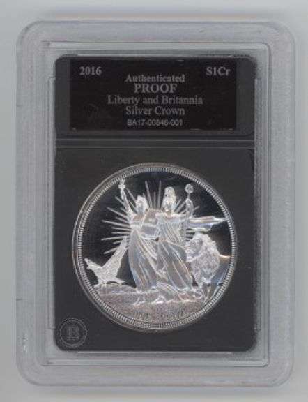 2016 Liberty and Britannia Gem Proof Silver Crown in custom box