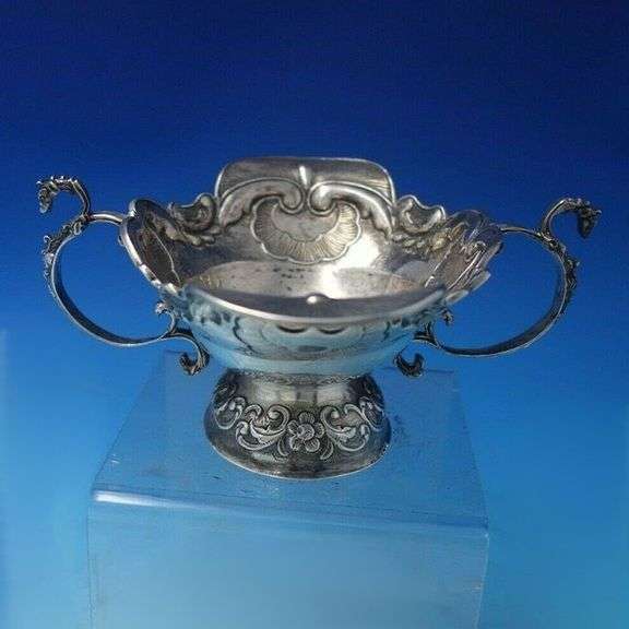 Antique Danish Sterling Silver Gravy Boat with Dragon Handles