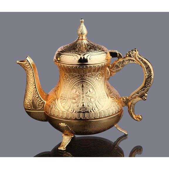 Moroccan Arabic Teapot Gold Engraved Pitcher